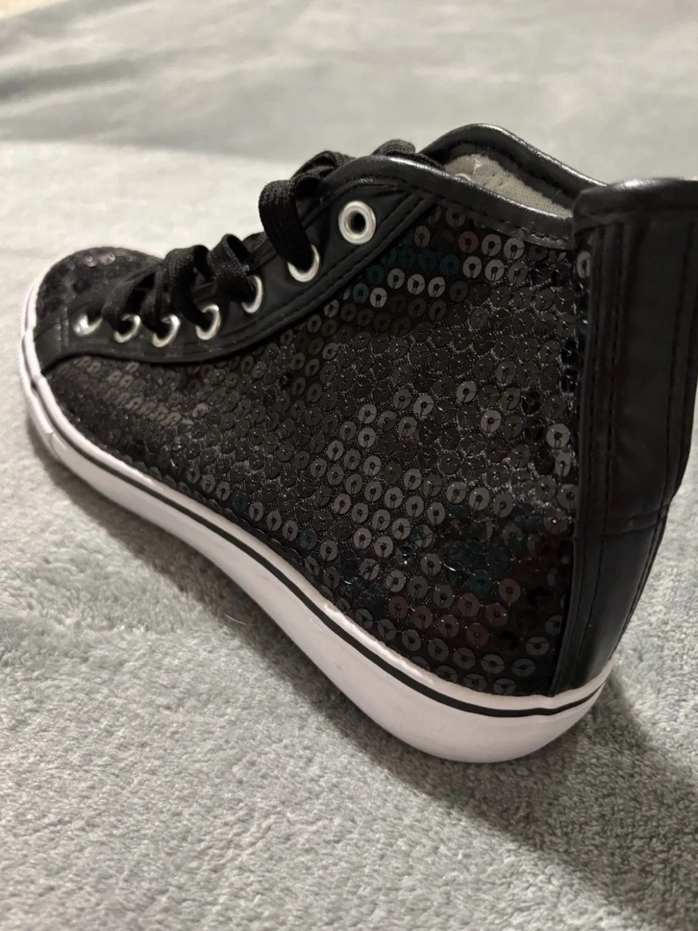 balera Black Sequin High-Top Sneakers